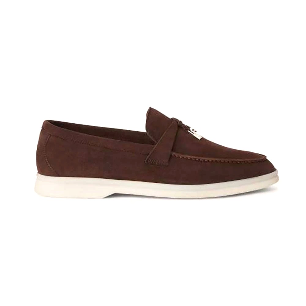 GIÀY Loro Piana Unisex Summer Charms Walk Loafers-Brown