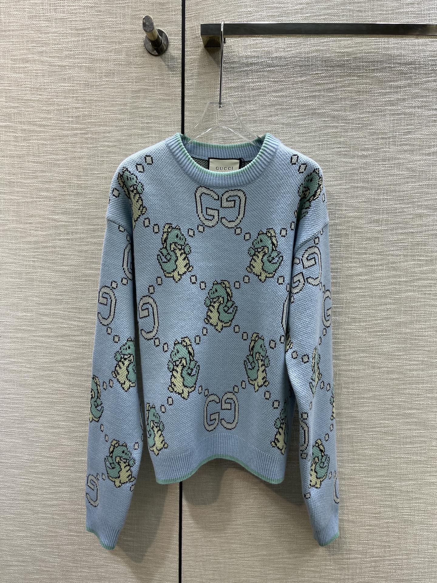 ÁO Gucci Dragon Sewing Blue Sweater