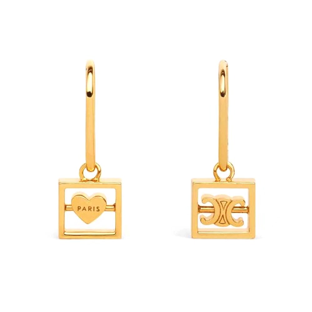 Bông tai Celine Women Separables Mini Signatures Earrings Set in Brass with Gold Finish