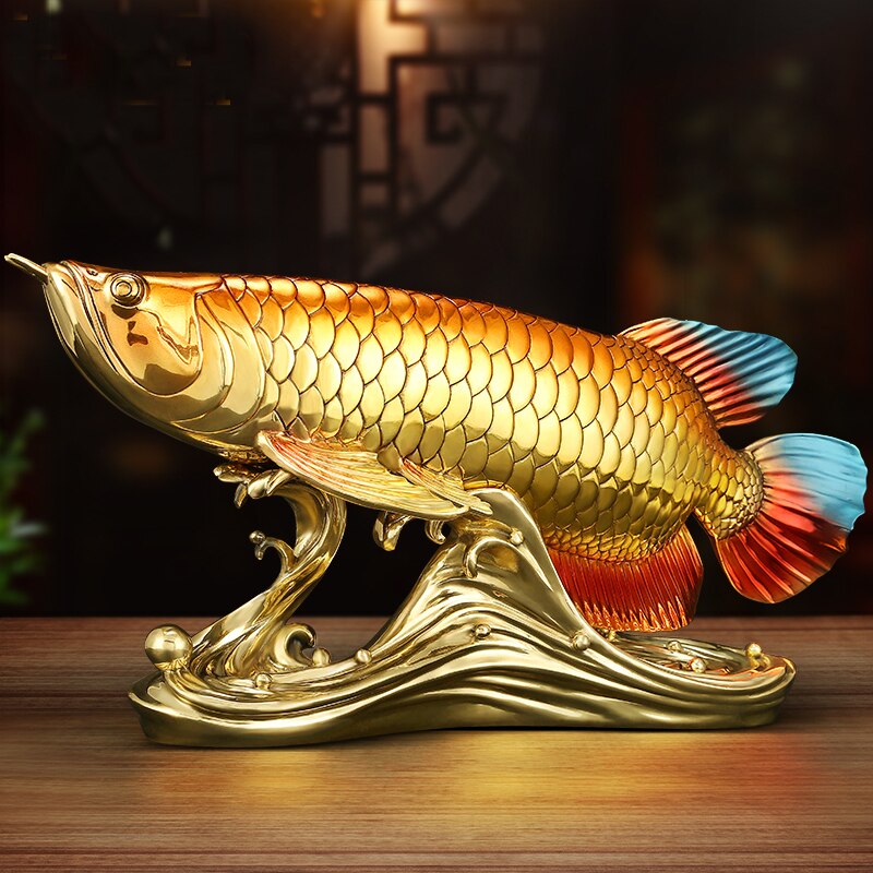 Bức Cá Rồng để bàn phong thủy mạ vàng 24K