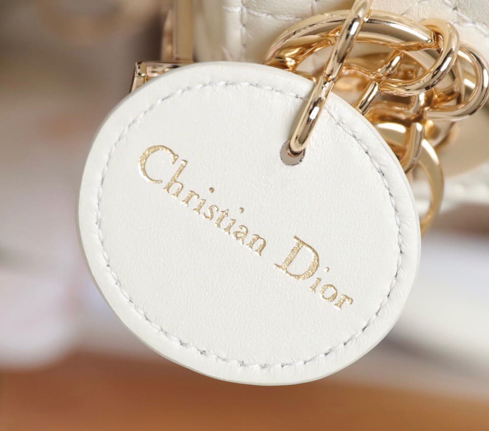 TÚI CHRISTIAN DIOR Women Micro Lady Dior Bag White Cannage Lambskin
