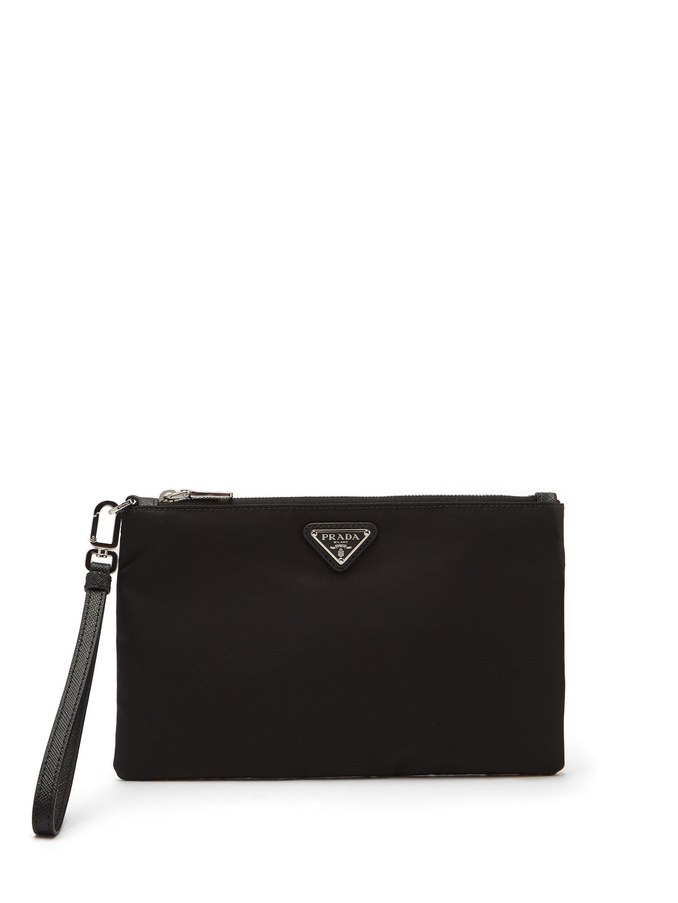 VÍ PRADA  Logo-plaque small nylon pouch