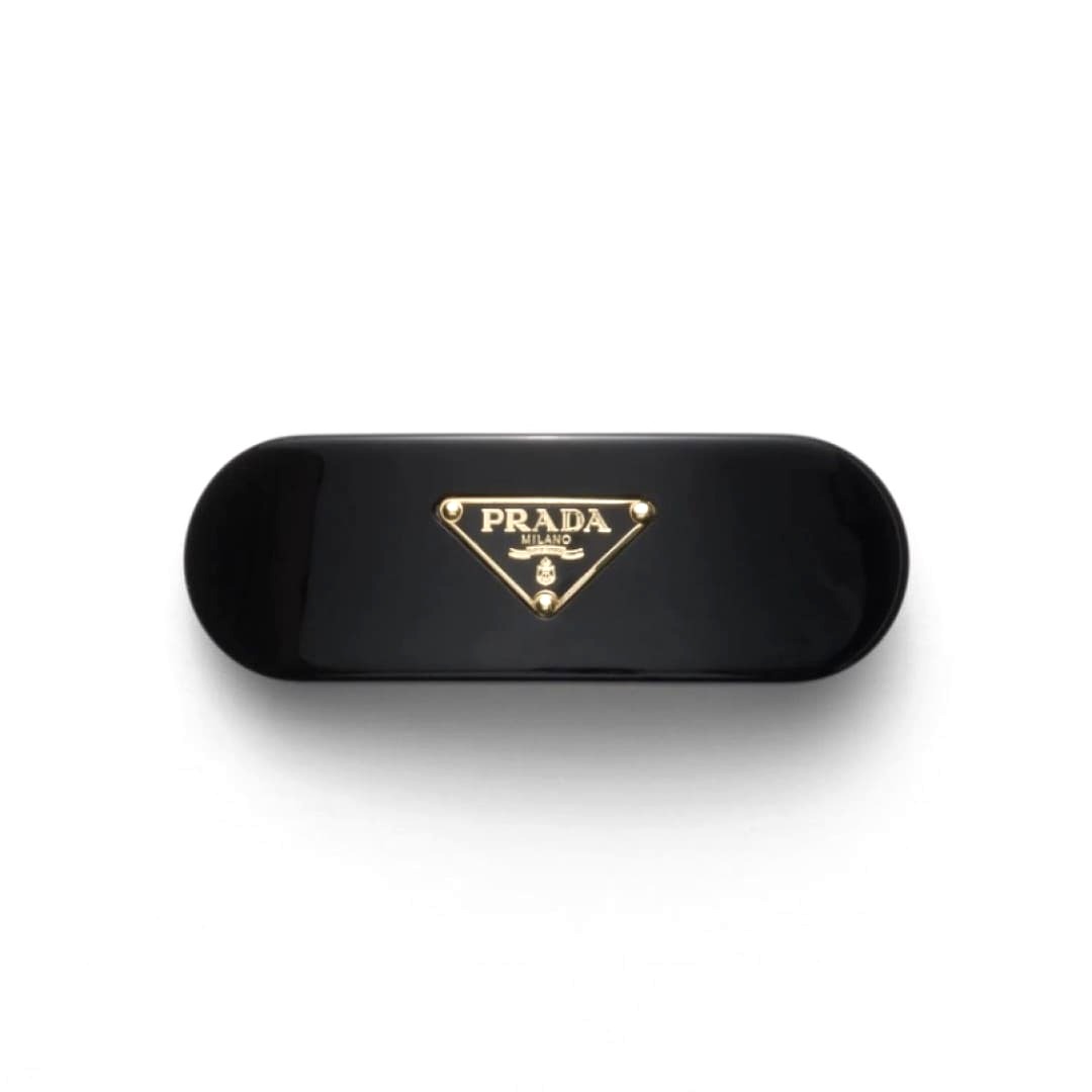 KẸP TÓC PRADA MILANO TRIANGLE ORNAMENT LOGO
