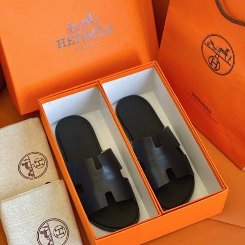 DÉP HERMES IZMIR MATTE BLACK SANDAL AAA