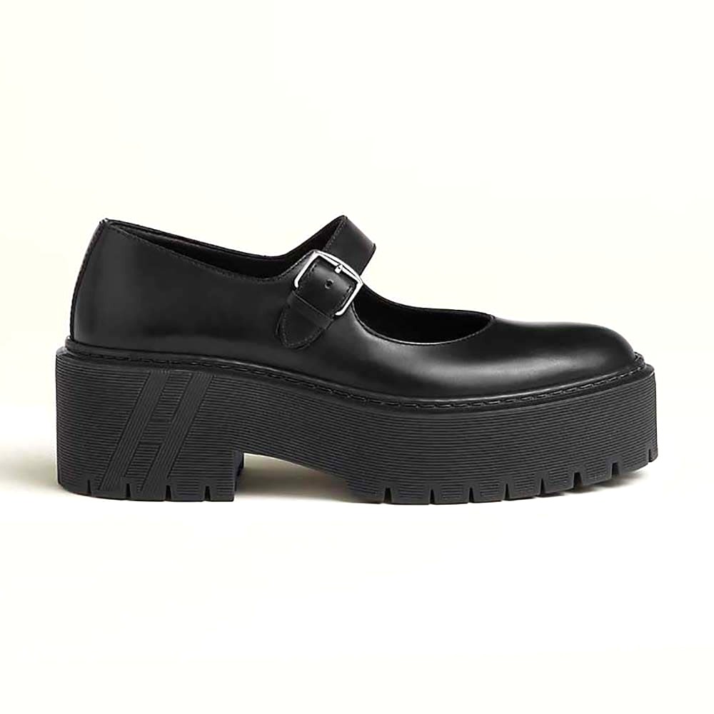 GIÀY Hermes Women Hoxton Oxford Shoe-Black