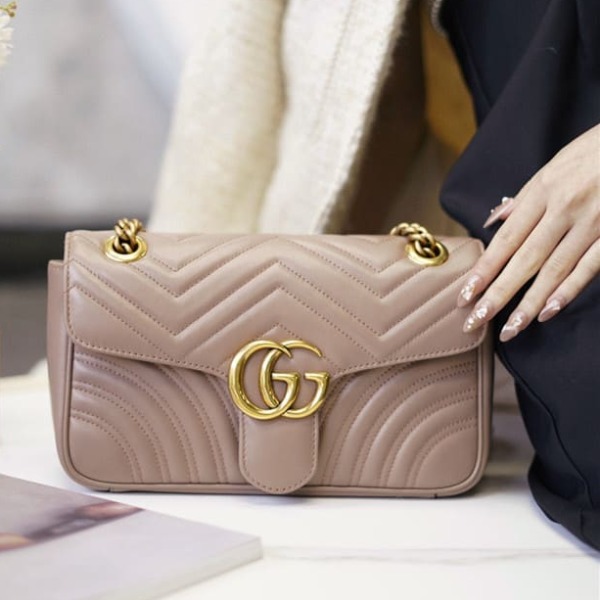 TÚI Gucci Marmont small matelasse shoulder bag beige Top Quality