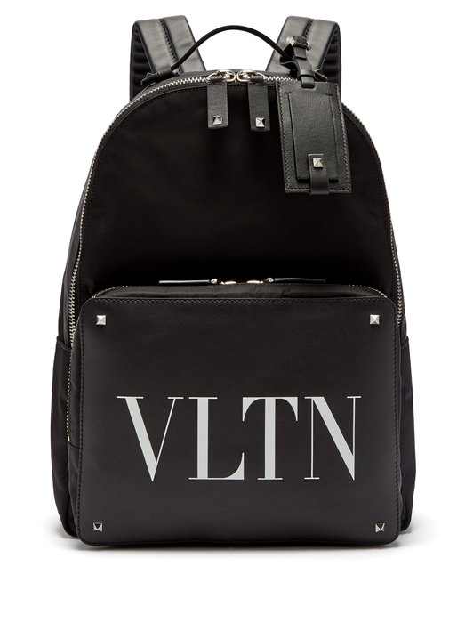 BALO VALENTINO  VLTN logo-print leather-panelled backpack