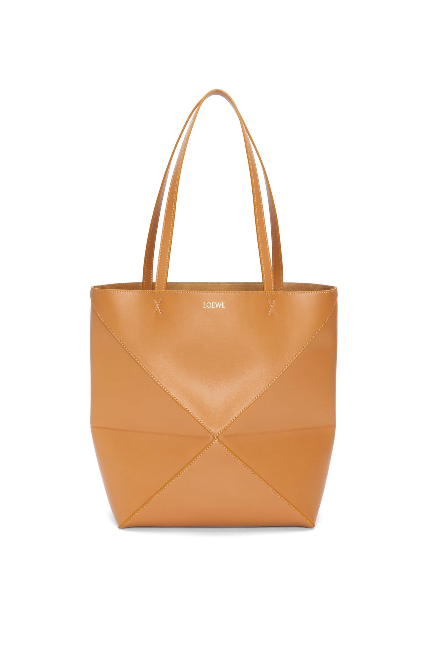 Túi LOEWE Puzzle Fold Tote in shiny calfskin sand
