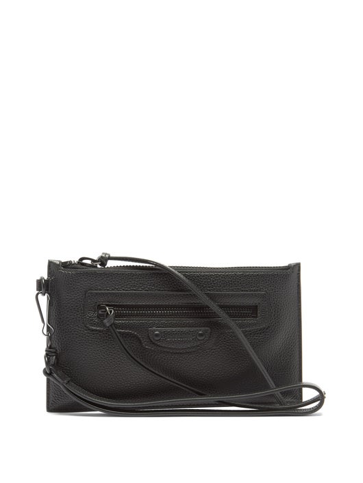 TÚI BALENCIAGA Neo Classic small grained-leather pouch