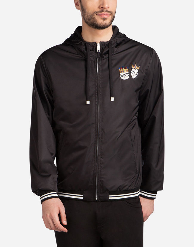 ÁO DG FAMILY NYLON BOMBER JACKET WITH DESIGNER PATCHES