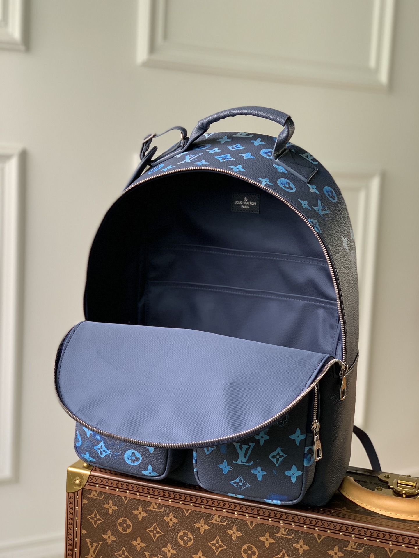 BALO LOUIS VUITTON DAMIER MONOGRAM Leather Backpack-Brown