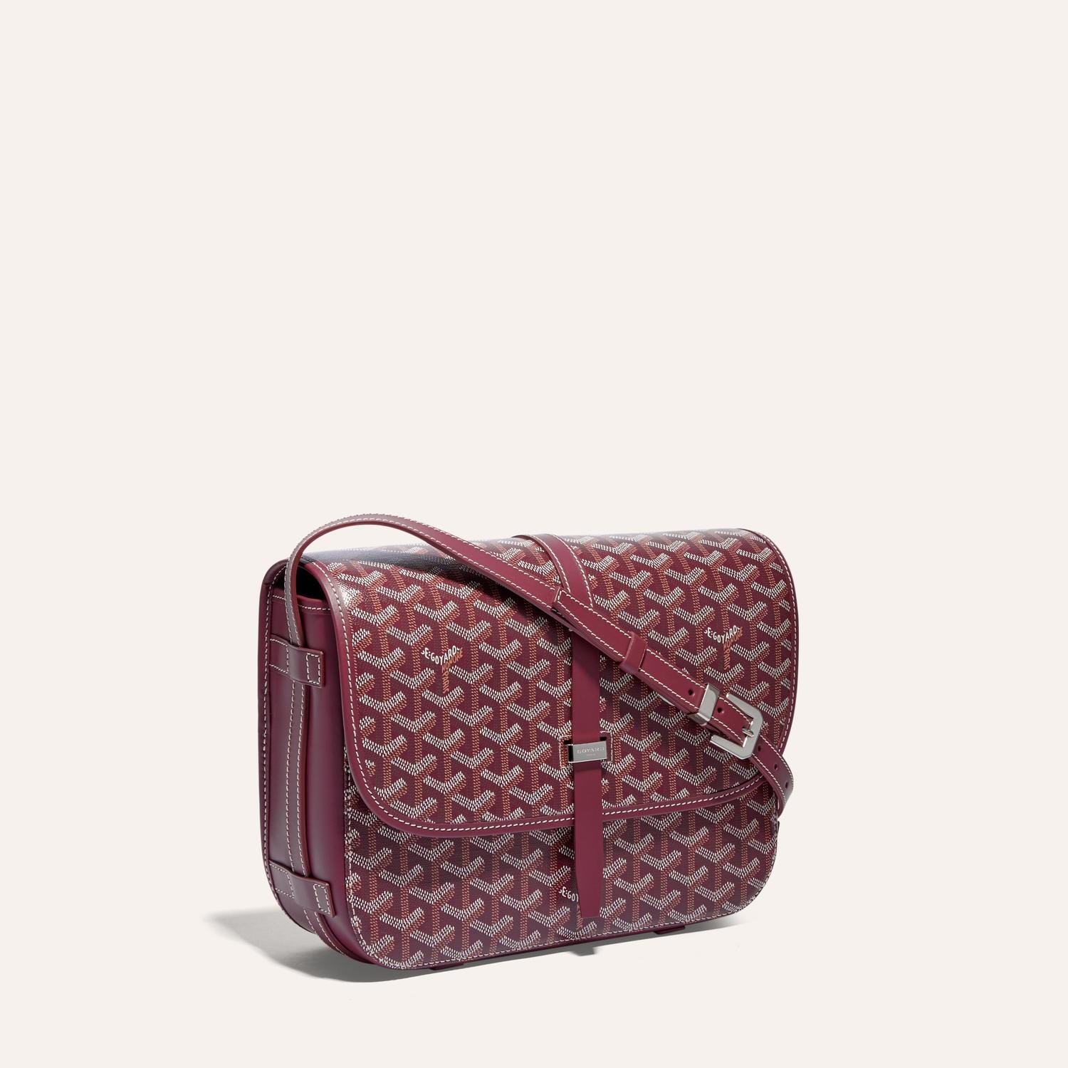 Goyard Burgundy Goyardine Coated Canvas and Leather Belvedere II MM Bag  Goyard