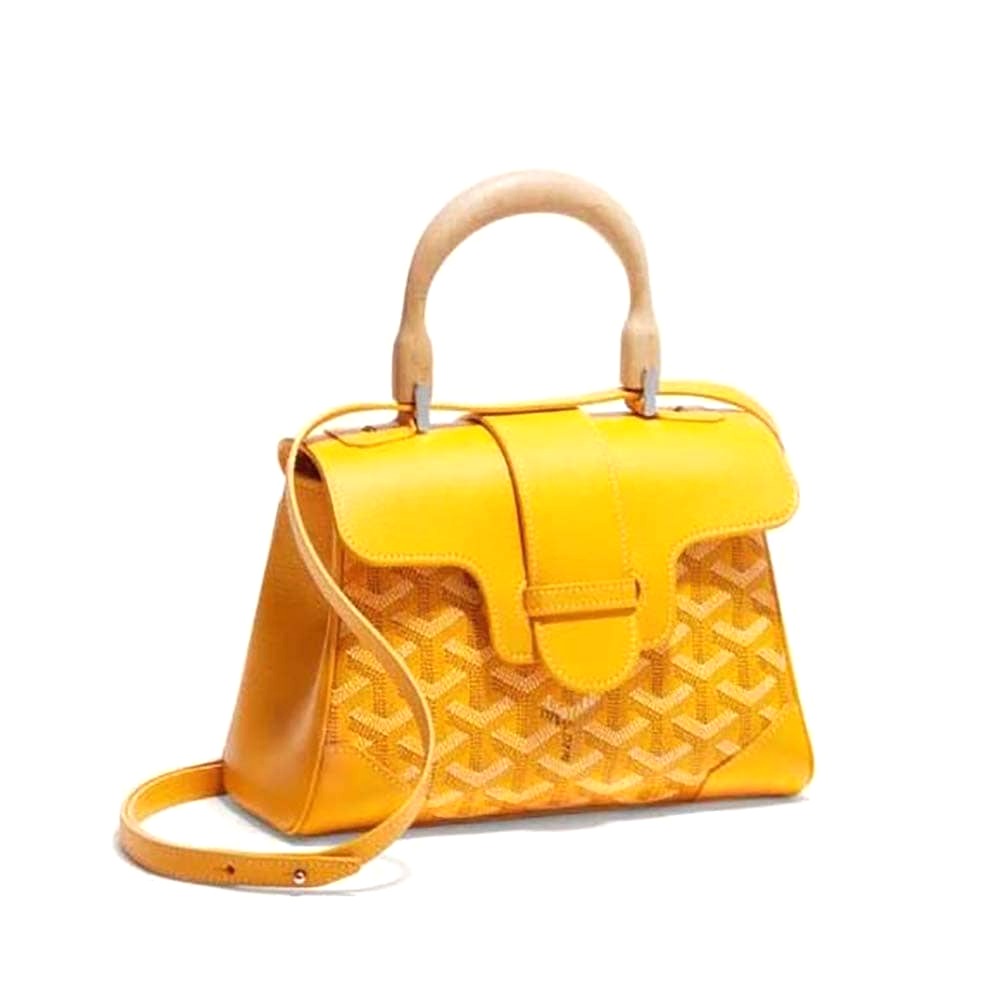 TÚI Goyard Women Sac Saïgon Souple Mini in Toile Goyardine & Chevroches Calfskin-Yellow