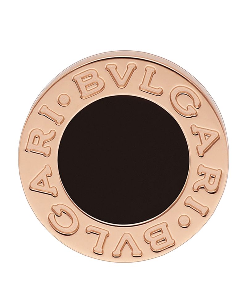 Bông tai BVLGARI Rose Gold and Onyx BVLGARI BVLGARI Single Stud Earring vàng hồng 18K