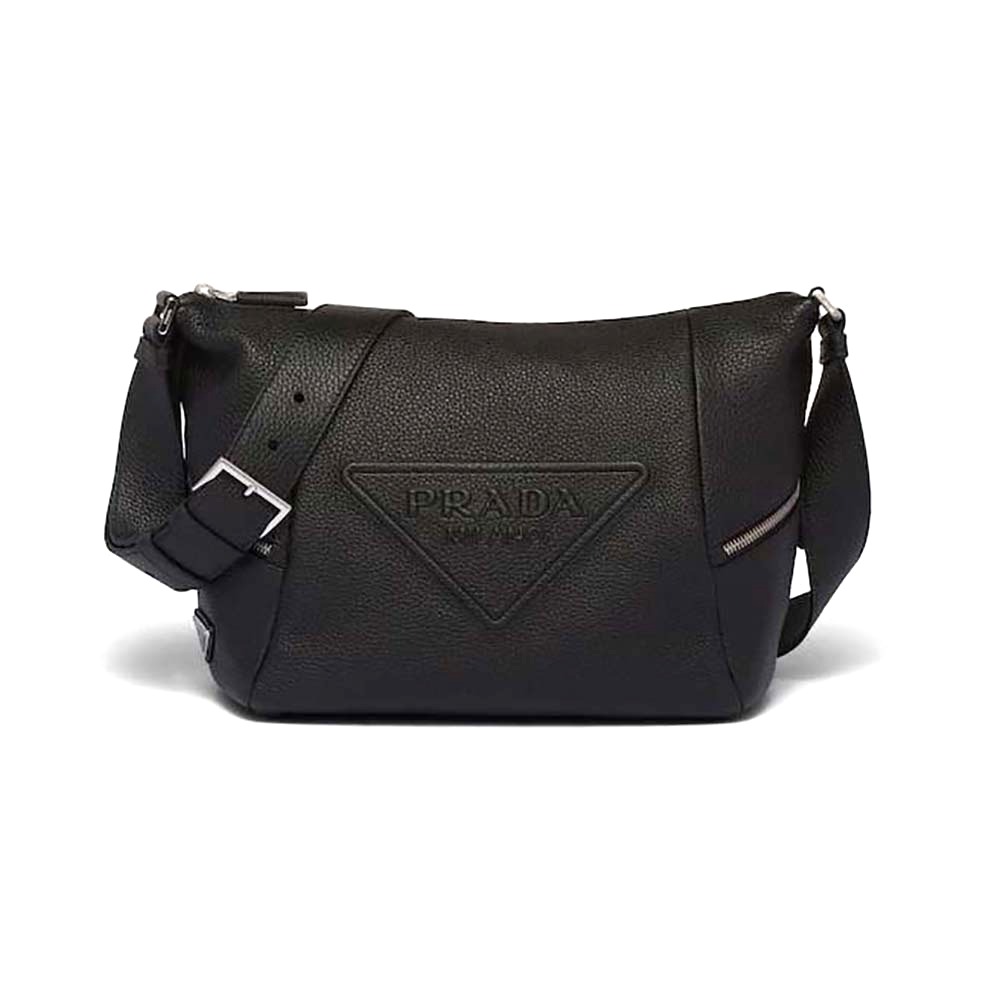 TÚI Prada Leather Bag with Shoulder Strap-Black
