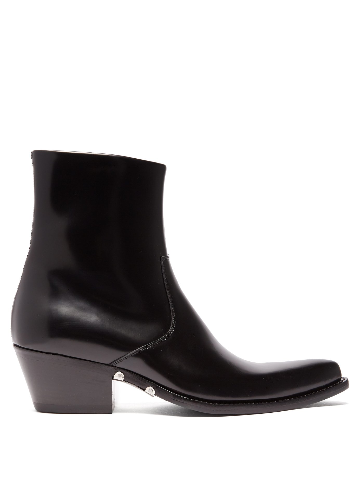 GIÀY CALVIN KLEIN 205W39NYC Tex polished leather ankle boots