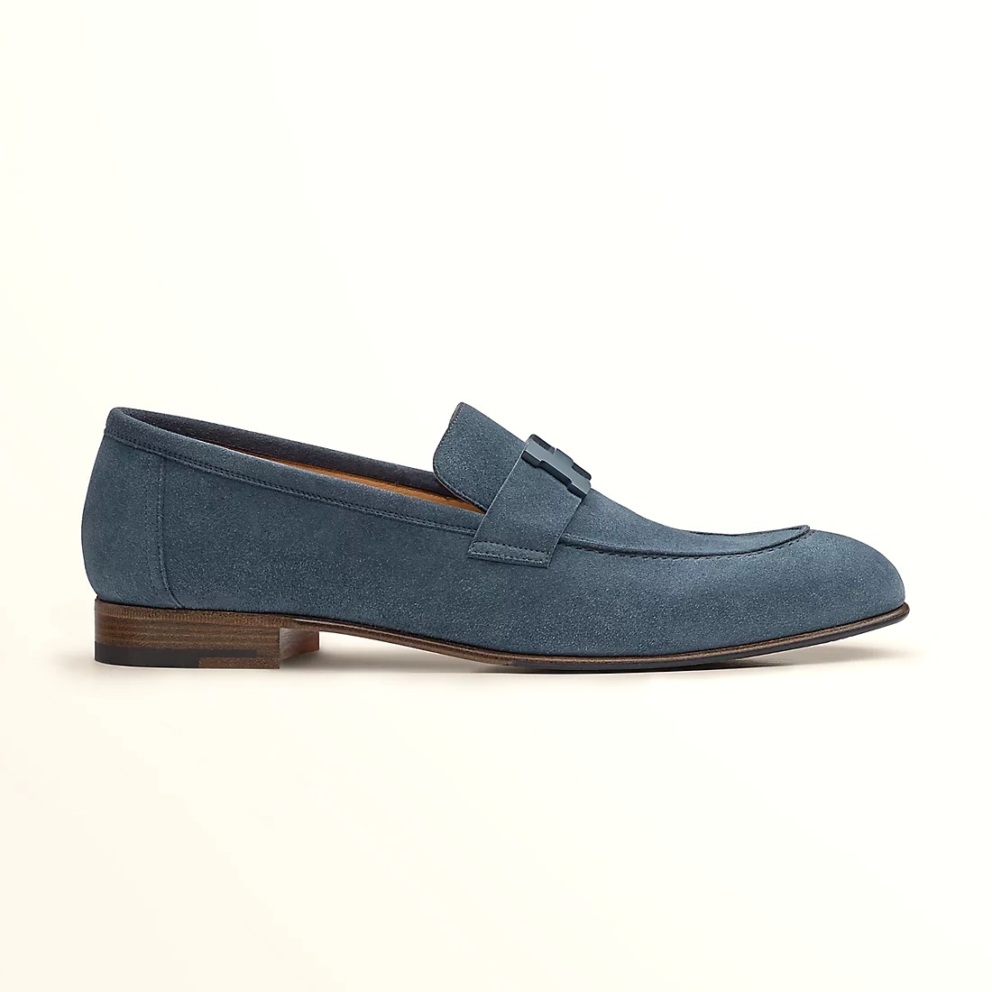 GIÀY HERMES PARIS LOAFER SUEDE LEATHER NAVY SS2022