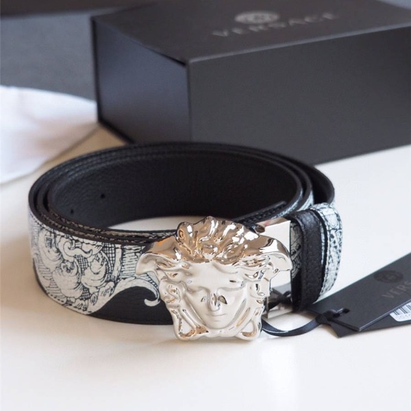 DÂY LƯNG VERSACE MEDUSA HEAD BAROQUE LEATHER Khóa đen