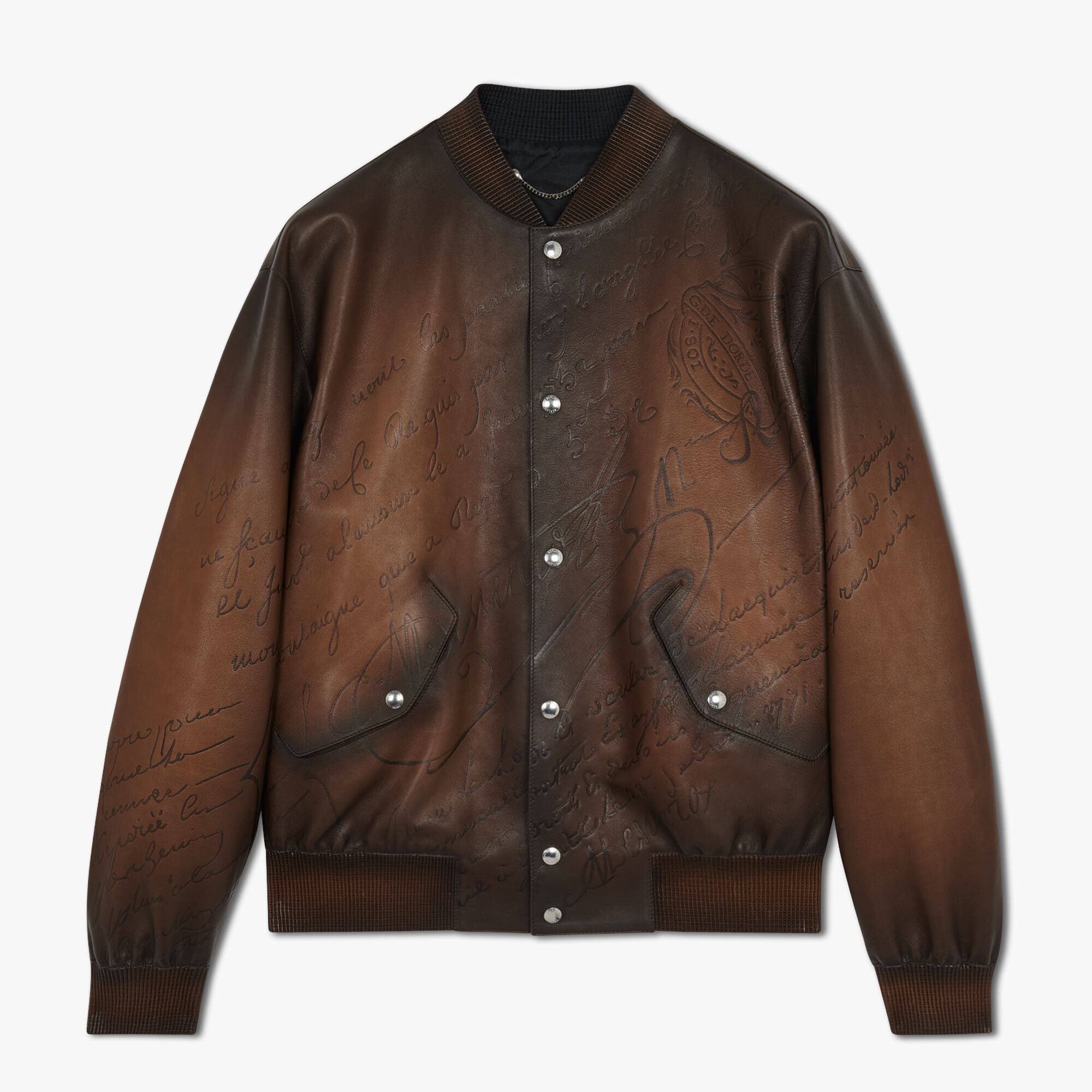 ÁO BERLUTI SCRITTO leather jacket SS2021