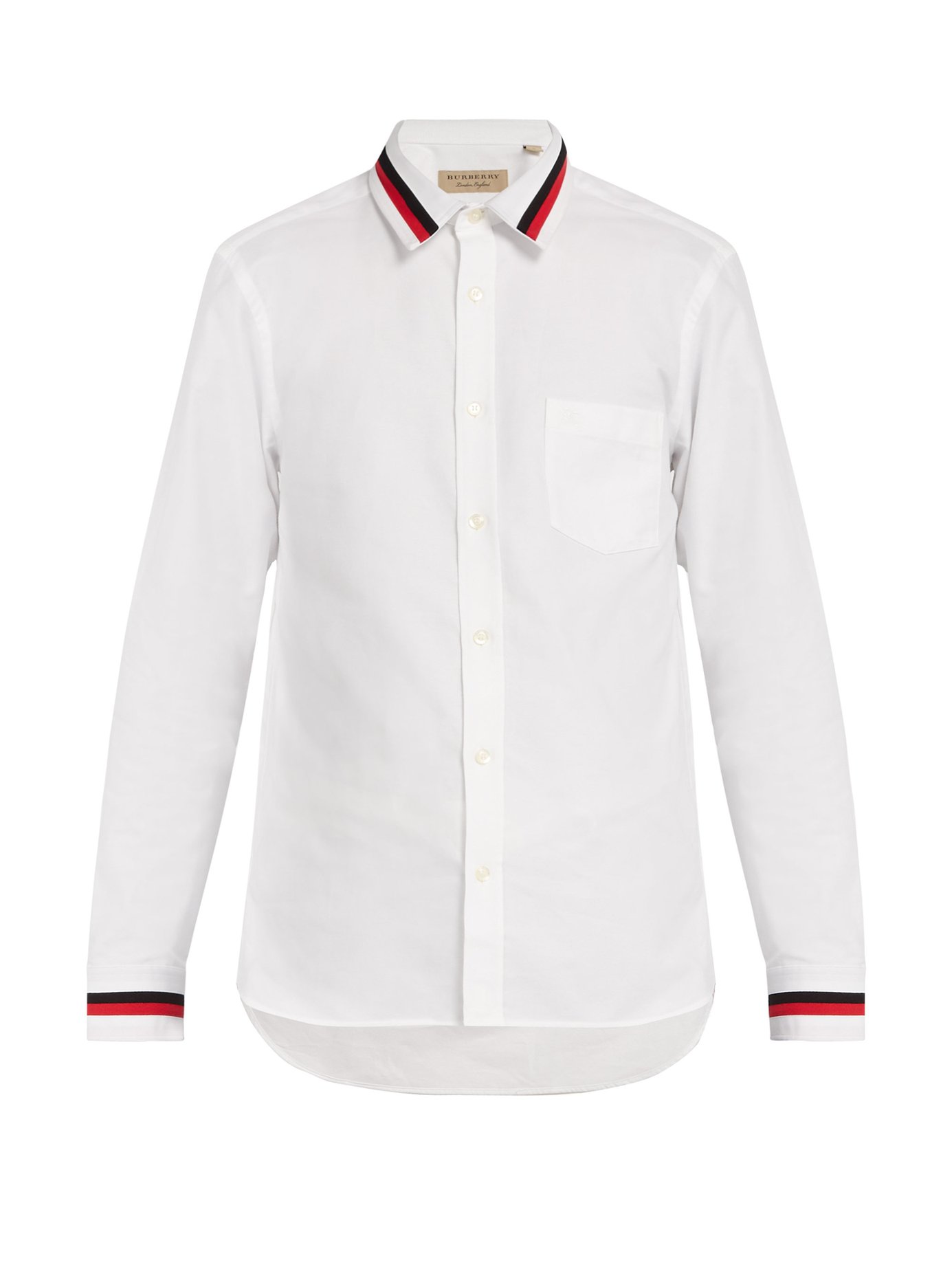 ÁO SƠ MI BURBERRY Knit-trim cotton shirt