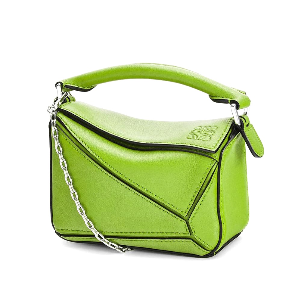 TÚI Loewe Women Nano Puzzle Bag in Classic Calfskin-Lime