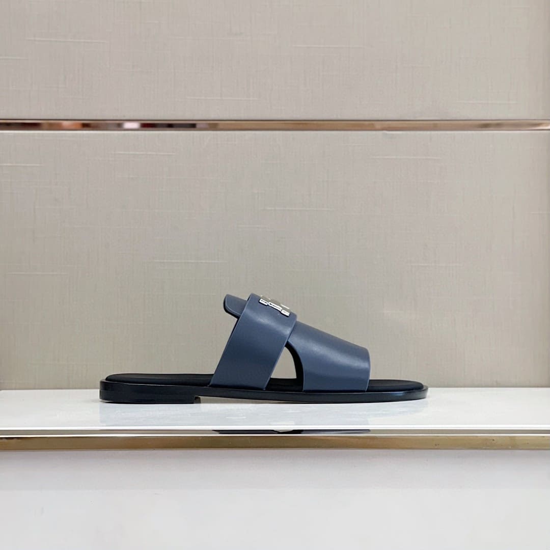 DÉP HERMES ARLES MULE BLUE SANDAL AAA