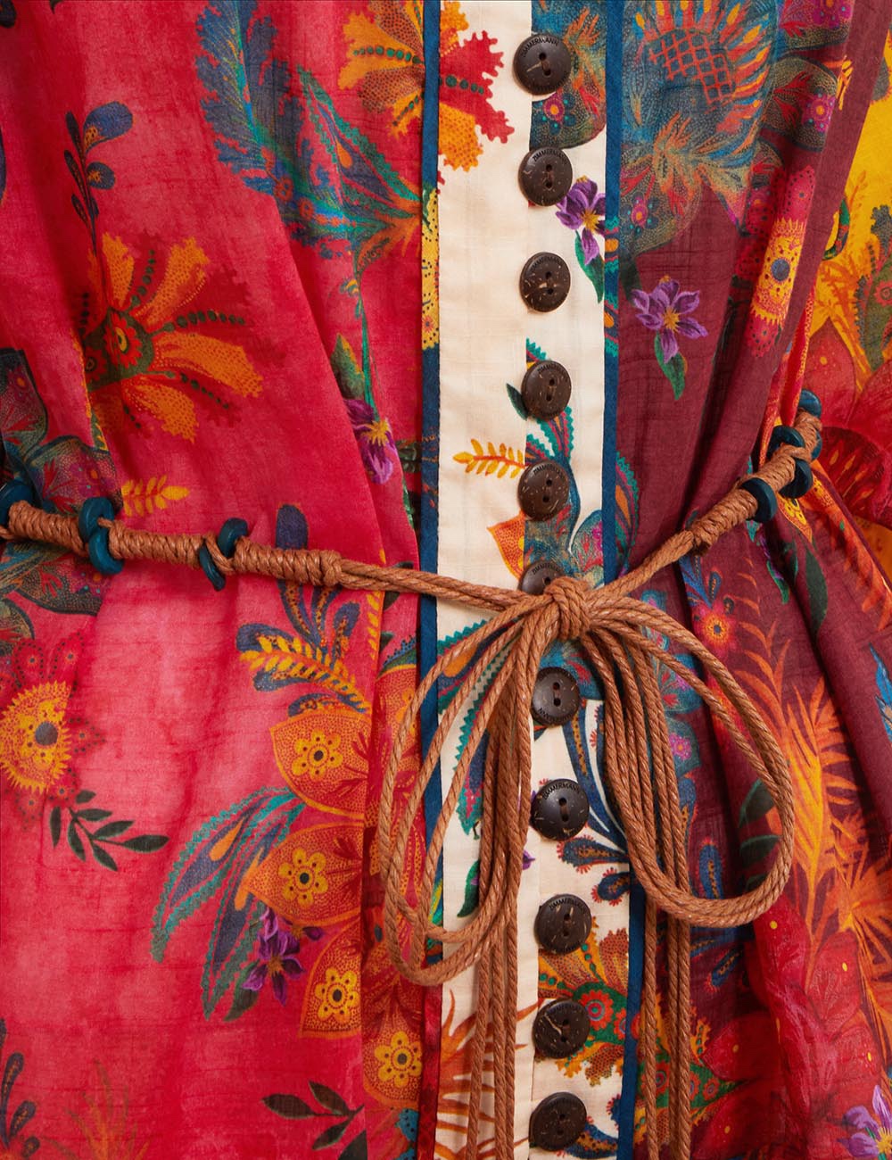 VÁY ZIMMERMANN Colorful Flower Vintage Dress Ngắn Tay