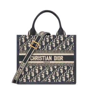 Túi Dior Women Small Dior Book Tote Blue Dior Oblique Embroidery and Calfskin