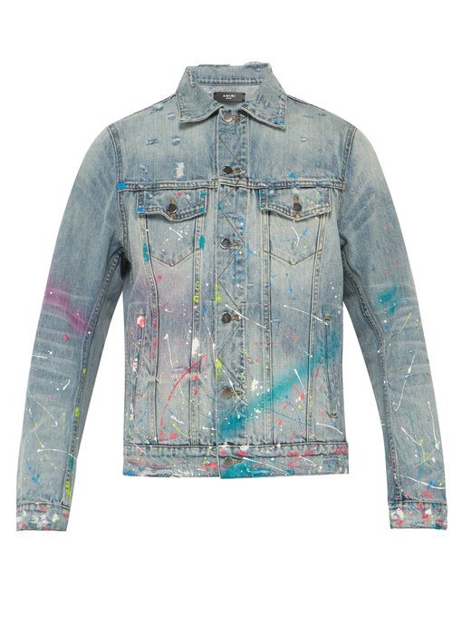 ÁO AMIRI  Graffiti distressed denim jacket