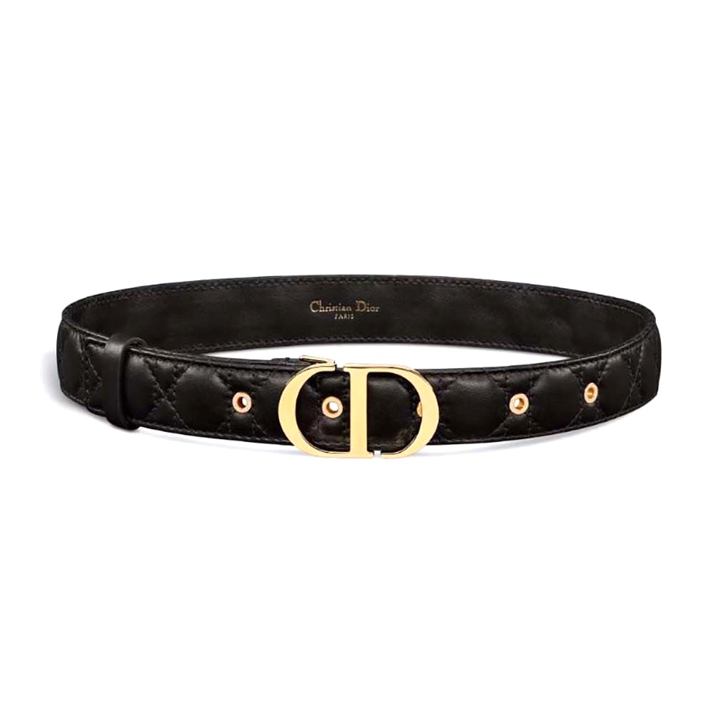 DÂY LƯNG Dior Women 30 Montaigne Belt Black Cannage Calfskin 30 MM