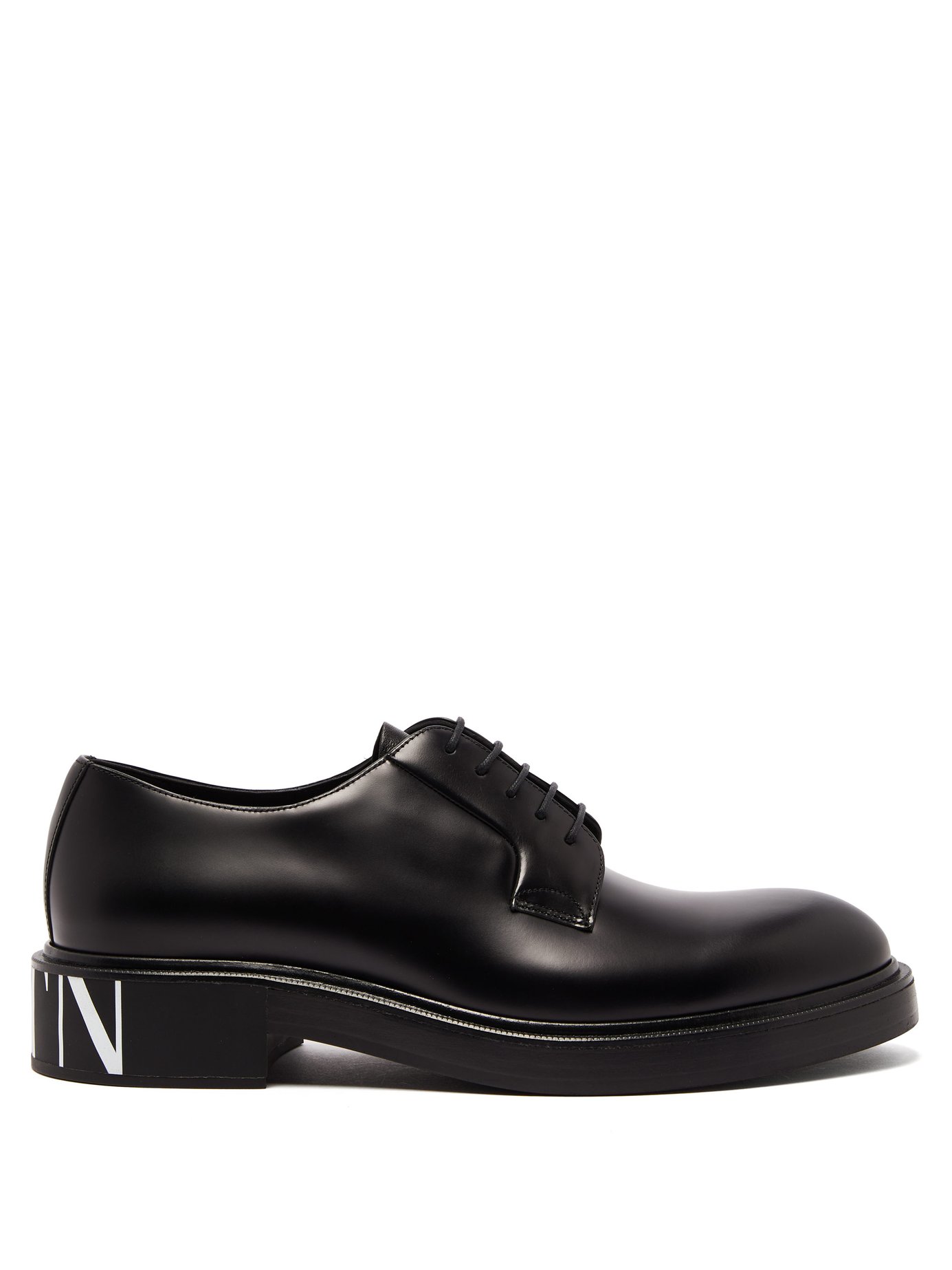 GIÀY VALENTINO  VLTN logo-print leather derby shoes