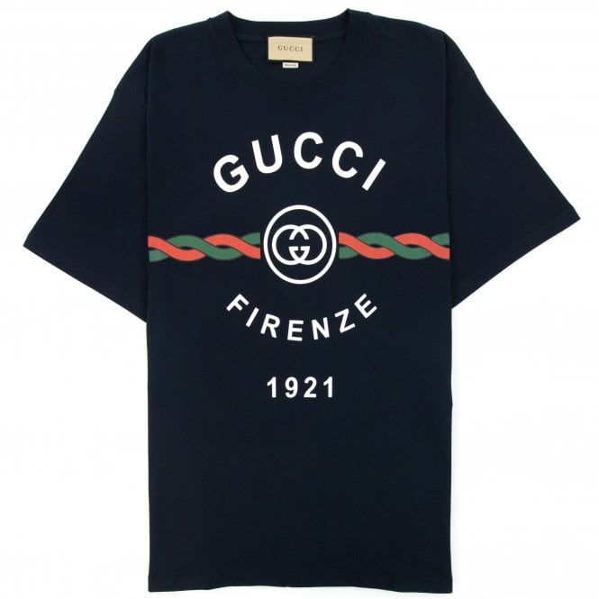 ÁO GUCCI Firenze 1921 Cotton Jersey Dark Blue