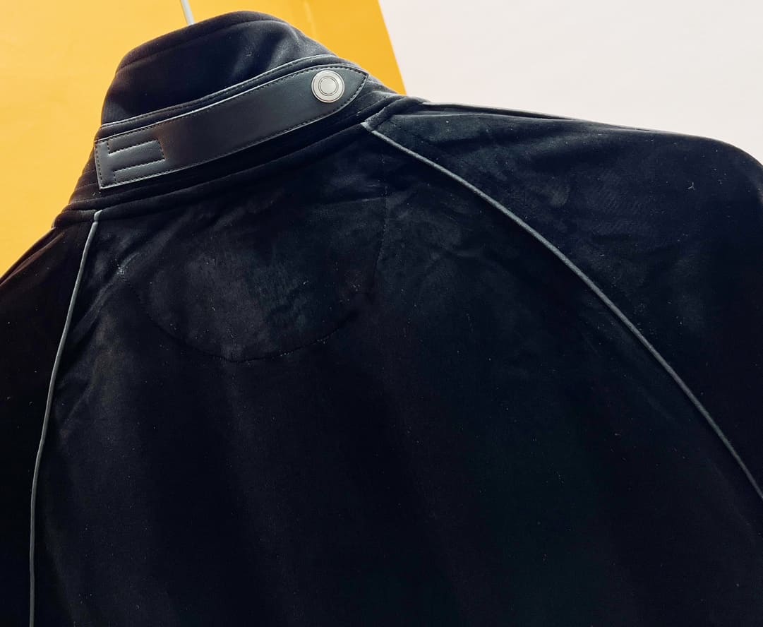 ÁO TOM FORD BLACK VELVET LEATHER JACKET