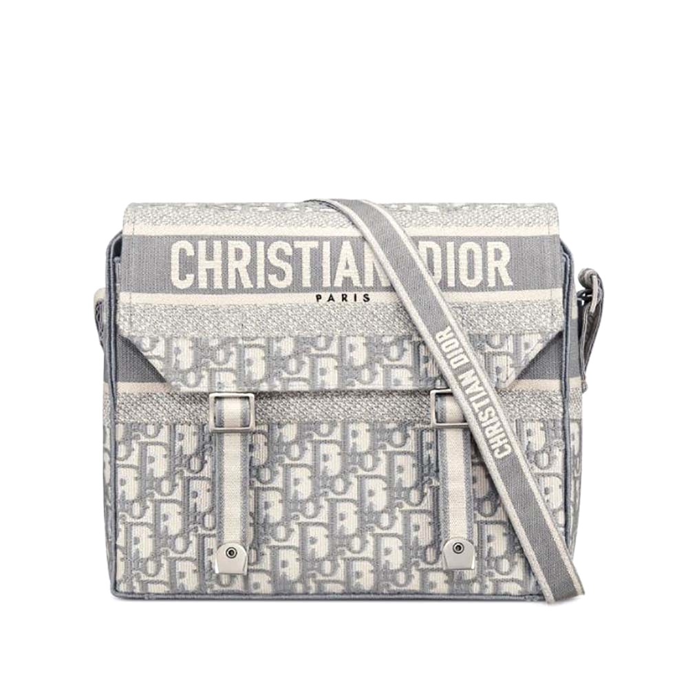 TÚI DIOR Diorcamp Bag Dior Oblique Embroidery-Silver
