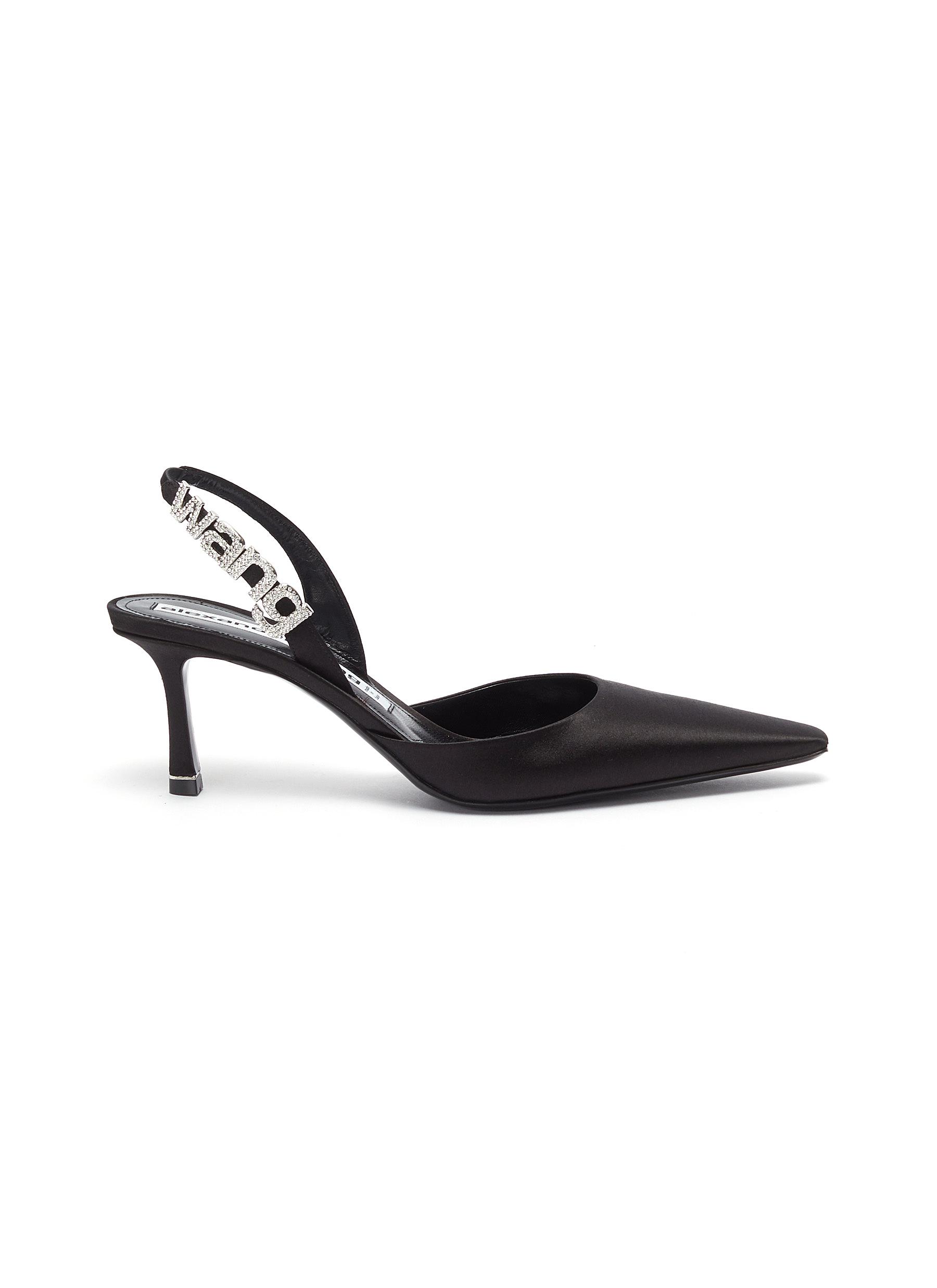 GIÀY ALEXANDERWANG 'GRACE' SATIN LOGO SLINGBACK PUMPS