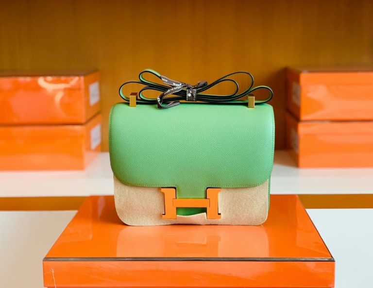 Túi Hermes Constance Epsom Leather Avocado green Gold Hardware Handmade khâu tay 24cm