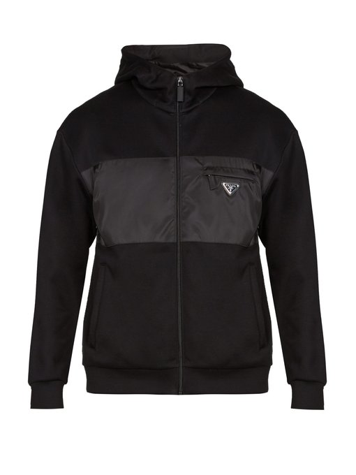 ÁO PRADA  Logo-appliqué hooded track top