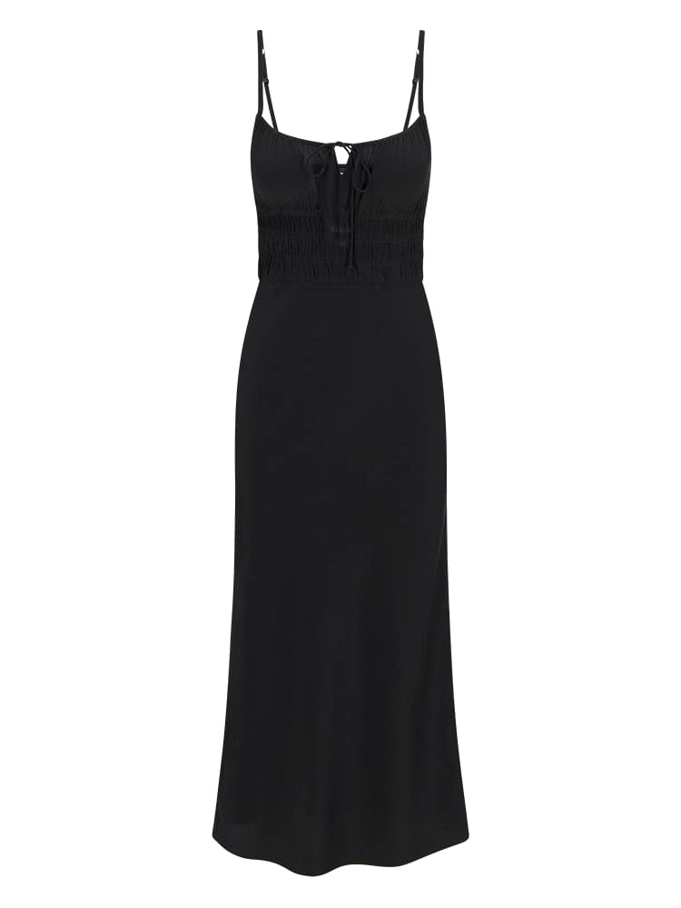 ĐẦM HAI DÂY REALISATION MÀU ĐEN BLACK LONG DRESS High Classy
