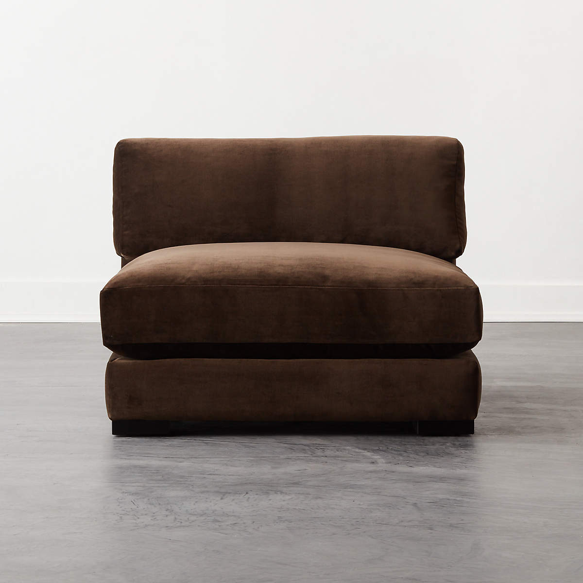 SOFA NỈ ESPRESSO VELVET ARMLESS CHAIR