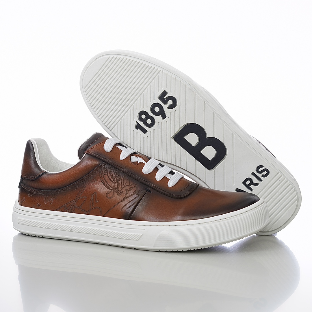 GIÀY BERLUTI PATINA LEATHER SNEAKER SHOES AAA