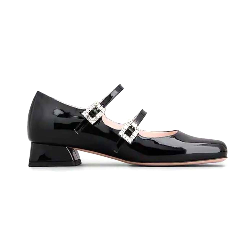 GIÀY Roger Vivier Women Trés Vivier Strass Buckle Mini Babies Ballerinas in Patent Leather