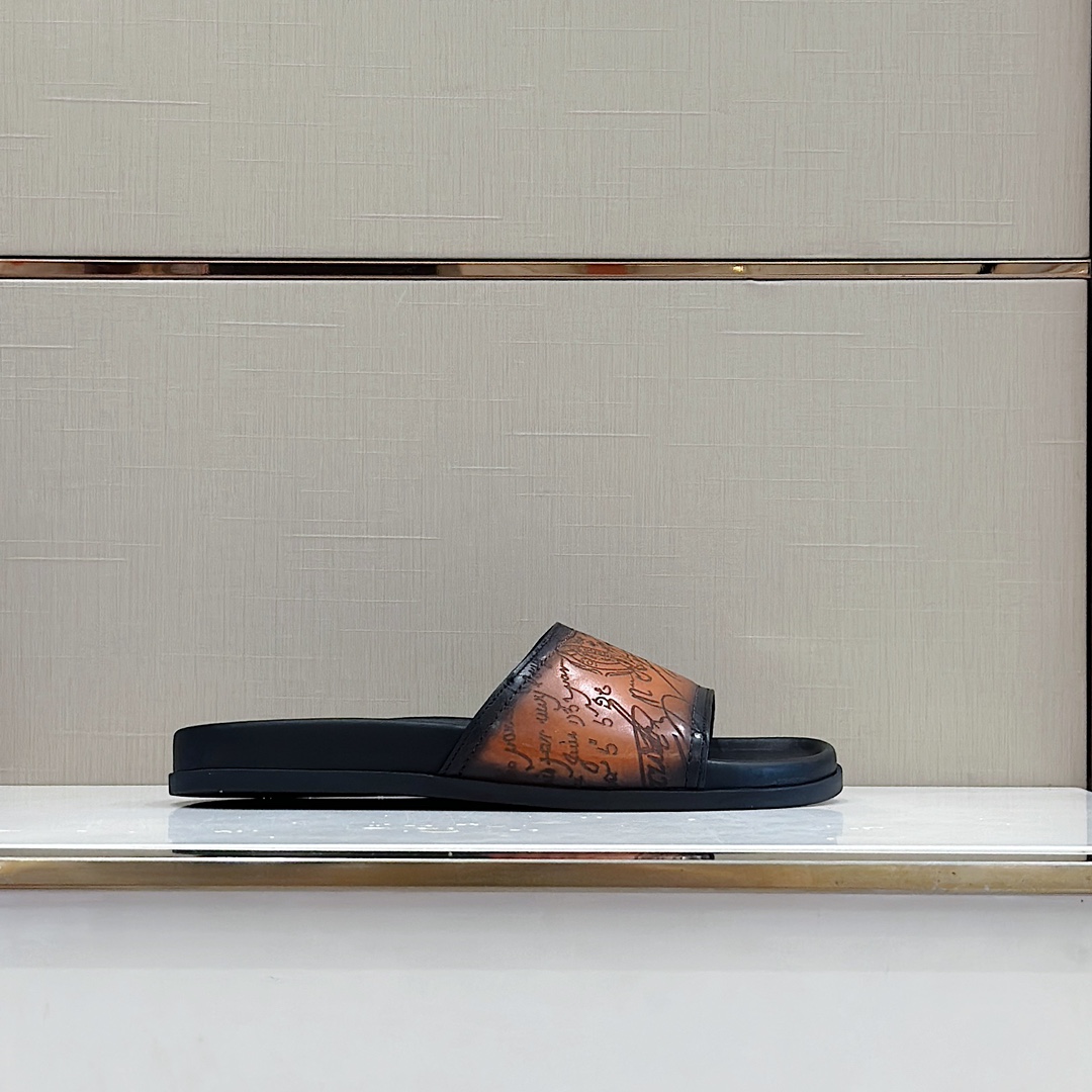 DÉP BERLUTI PATINA LEATHER SLIPPER