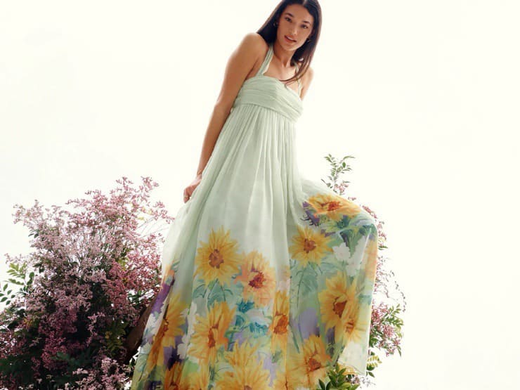 VÁY LEOLIN CÚP NGỰC WITH SUN FLOWERS High Classy