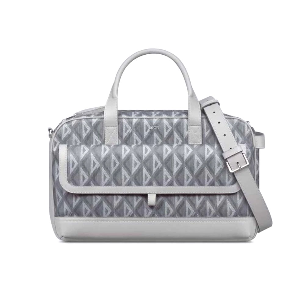 TÚI Dior Gray CD Diamond Canvas and Smooth Calfskin