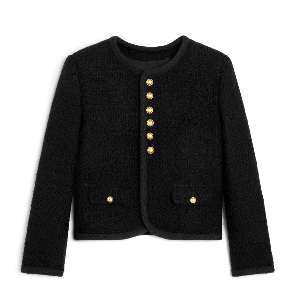 ÁO CELINE Women Chasseur Jacket in Bouclette Natté-Black