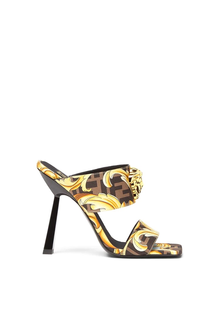 GIÀY FENDACE GOLD BAROQUE MULES SS2022