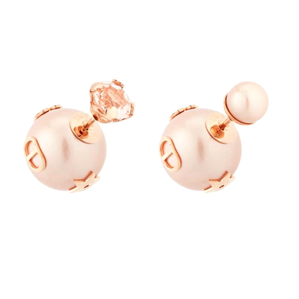 Bông tai Dior Tribales Earrings Pink-Finish Metal with Pink Resin Pearls and a Pink Crystal