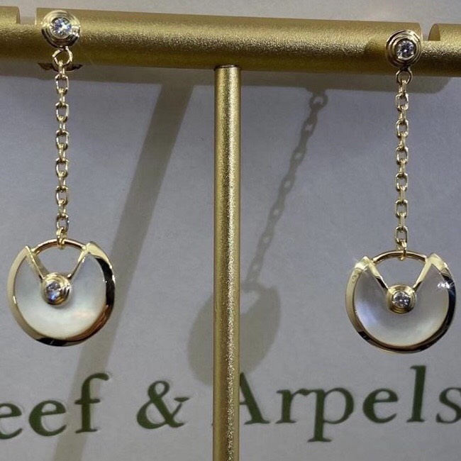 BÔNG TAI CARTIER AMULETTE DE CARTIER DIAMOND GOLD 18K YELLOW GOLD