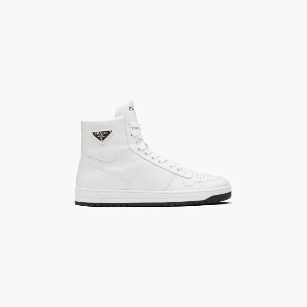 GIÀY PRADA Perforated leather high-top sneakers