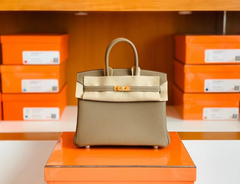 Túi Hermes Birkin Togo etoupe Gold Hardware Handmade khâu tay 25cm